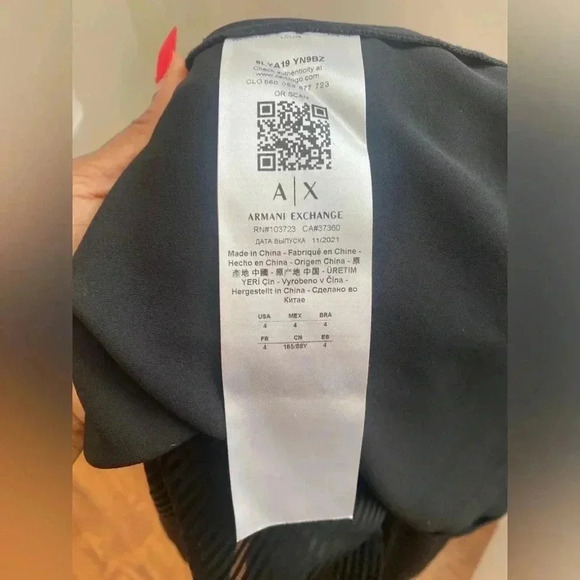 ARMANI EXCHANGE Black Mesh Midi Dress Size 4 - Picture 9 of 10